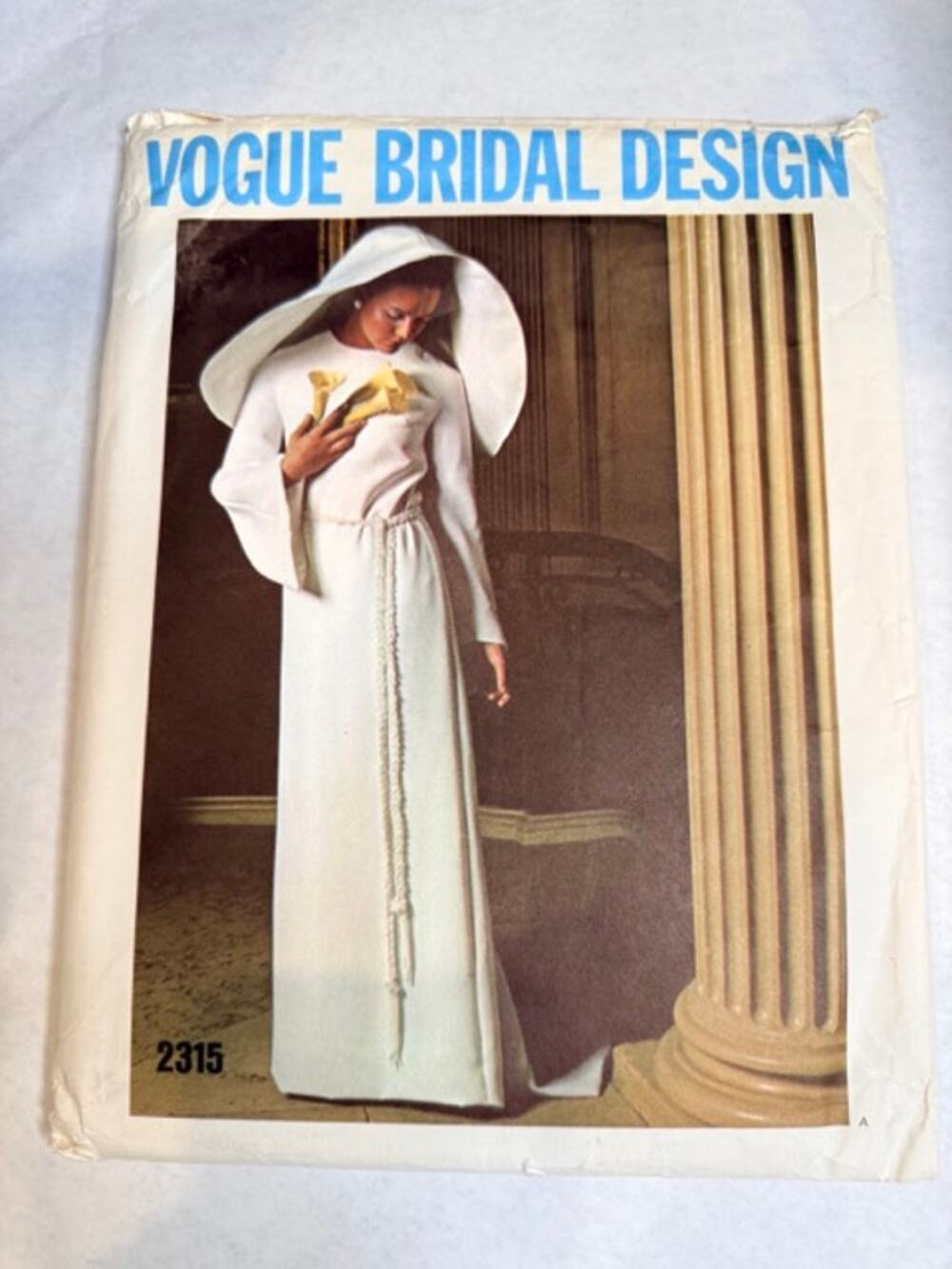 Vtg 1970 Vogue 2315 Bridal Wedding Dress Gown Headpiece Pattern Sz 10 Complete